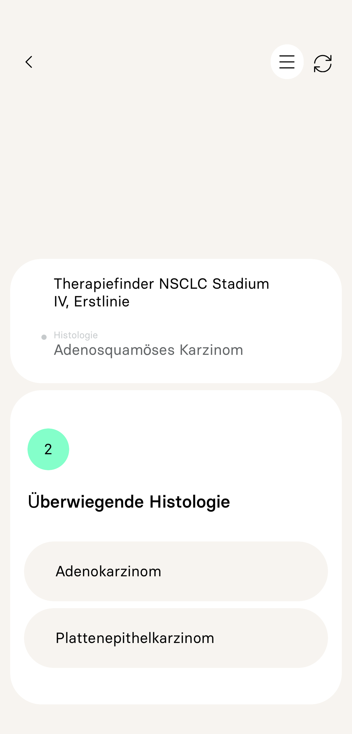 Ueberwiegende Histologie festlegen