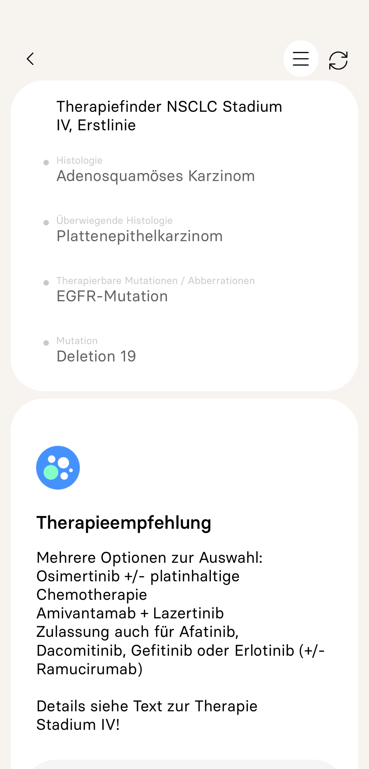 Therapieempfehlung erhalten